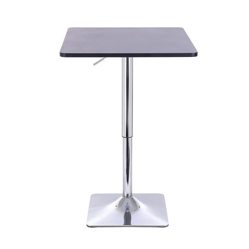 שולחן בר מרובע שחור 60*60 רגל מרובעת כרום - Image 2