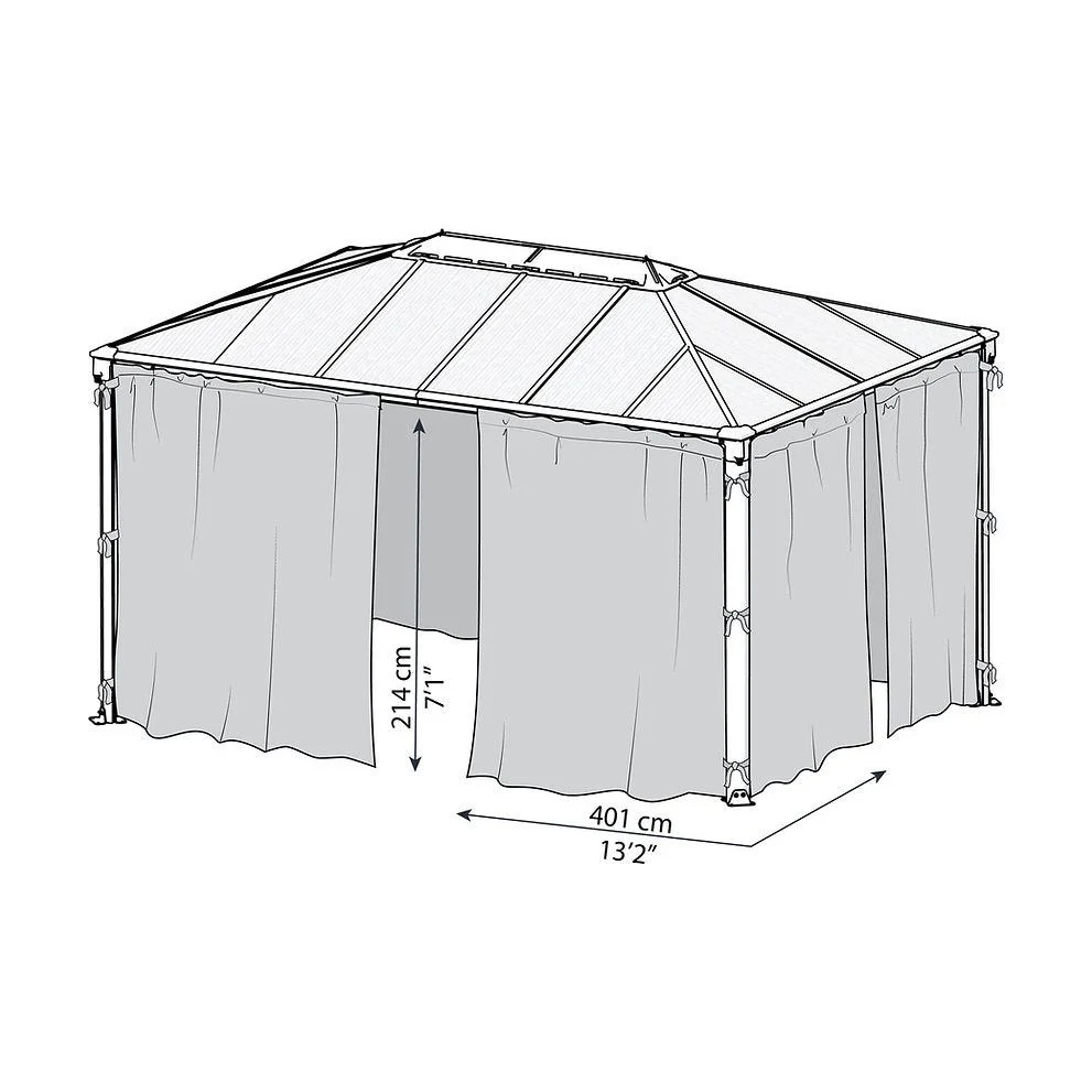 וילונות לגזיבו 3X4.3 Martinique מבית פלרם - Canopia - Image 4
