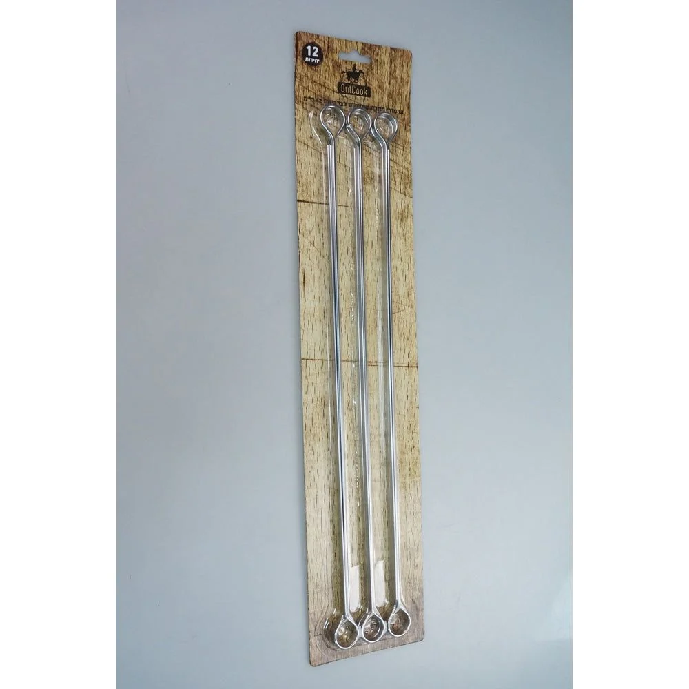 שיפודי מתכת שטוחים 42 ס"מ (סט של 12) - Image 2