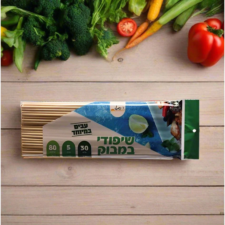 שיפודים במבוק עבים 30 ס"מ 5 מ"מ 80 יחידות.