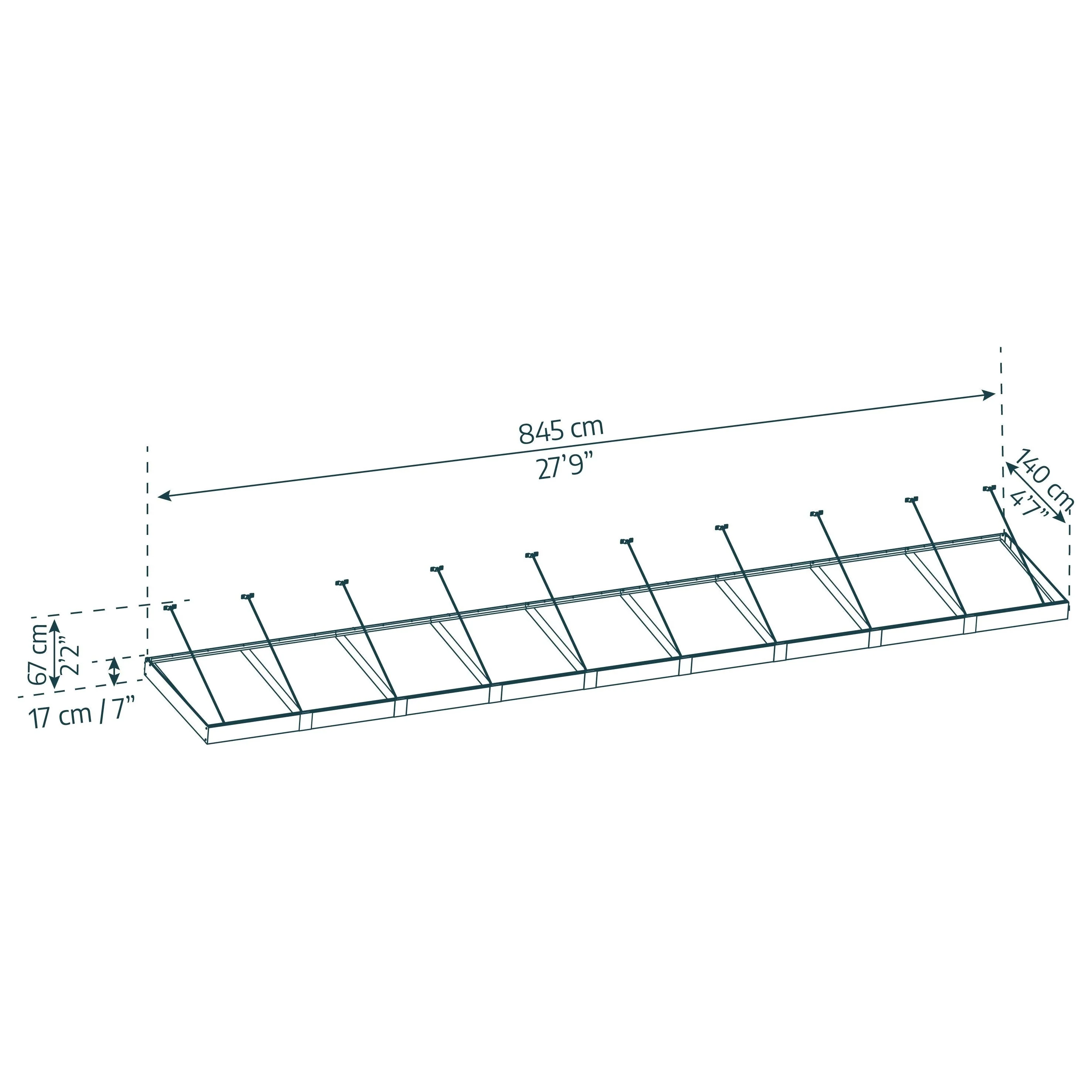 גגון Sophia XL אפור-שקוף 1.4X8.5 עיצוב מודרני מבית פלרם - Canopia - Image 7