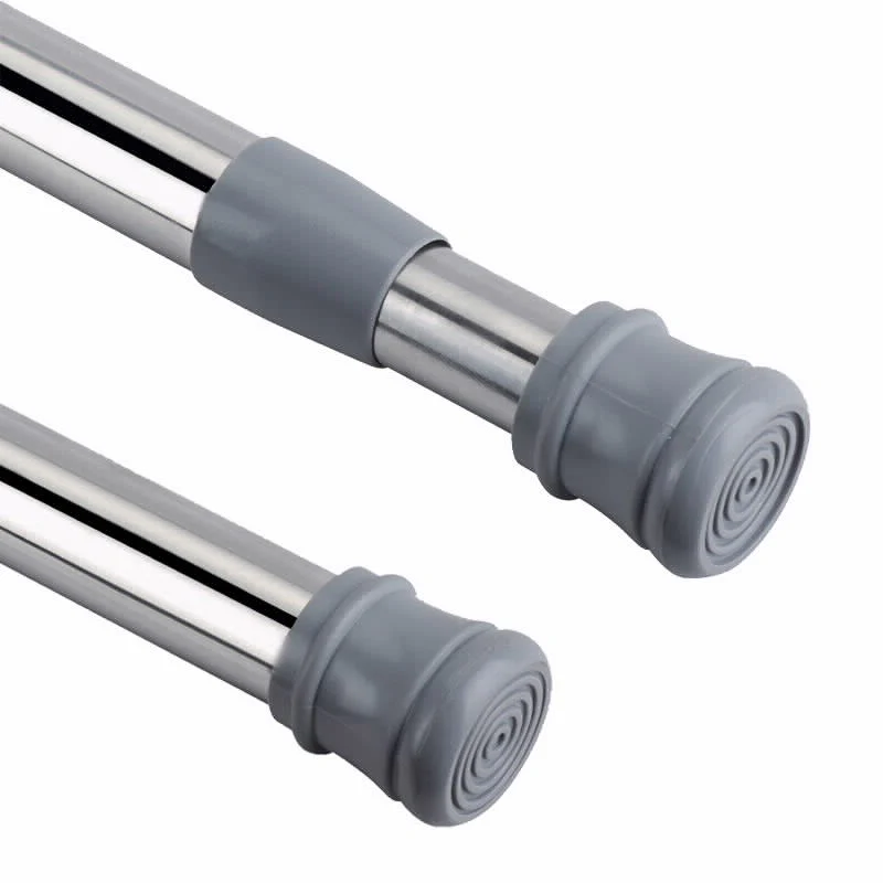 מוט וילון 70-120 סמ אלומניום כסוף  עם קפיץ פנימי - Image 3