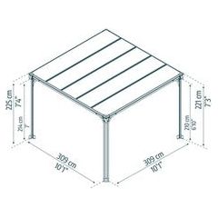 גזיבו Milano גג שטוח אפור כהה 3X3 מבית פלרם - Canopia - Image 2