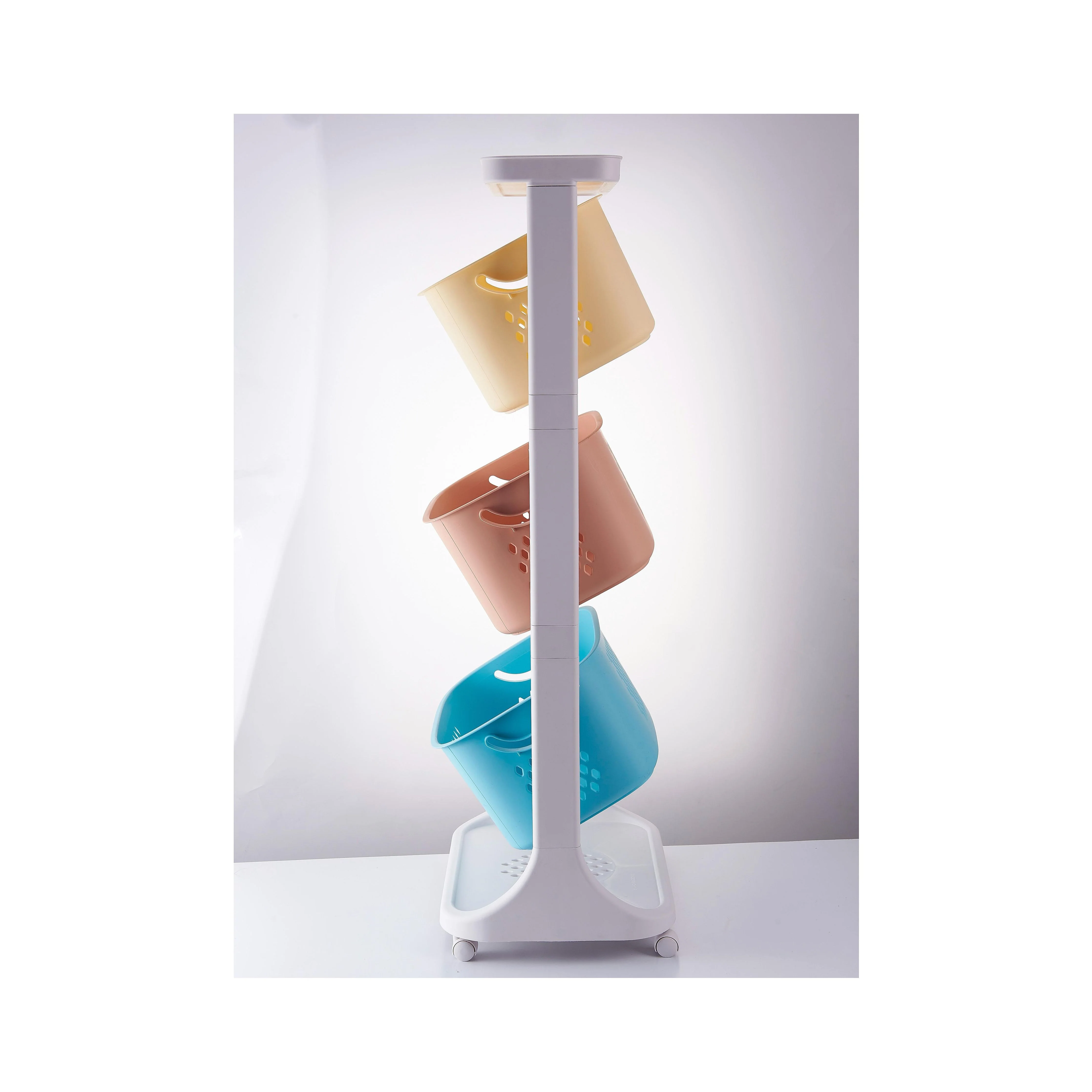 סלי אחסון צבעוניים קומות שתי קומות - Image 6