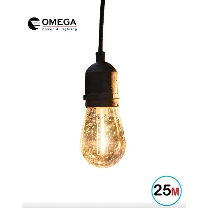 גרלנדה סולארית 25 מ' עם 30 נורות מוגן מים כולל שלט
