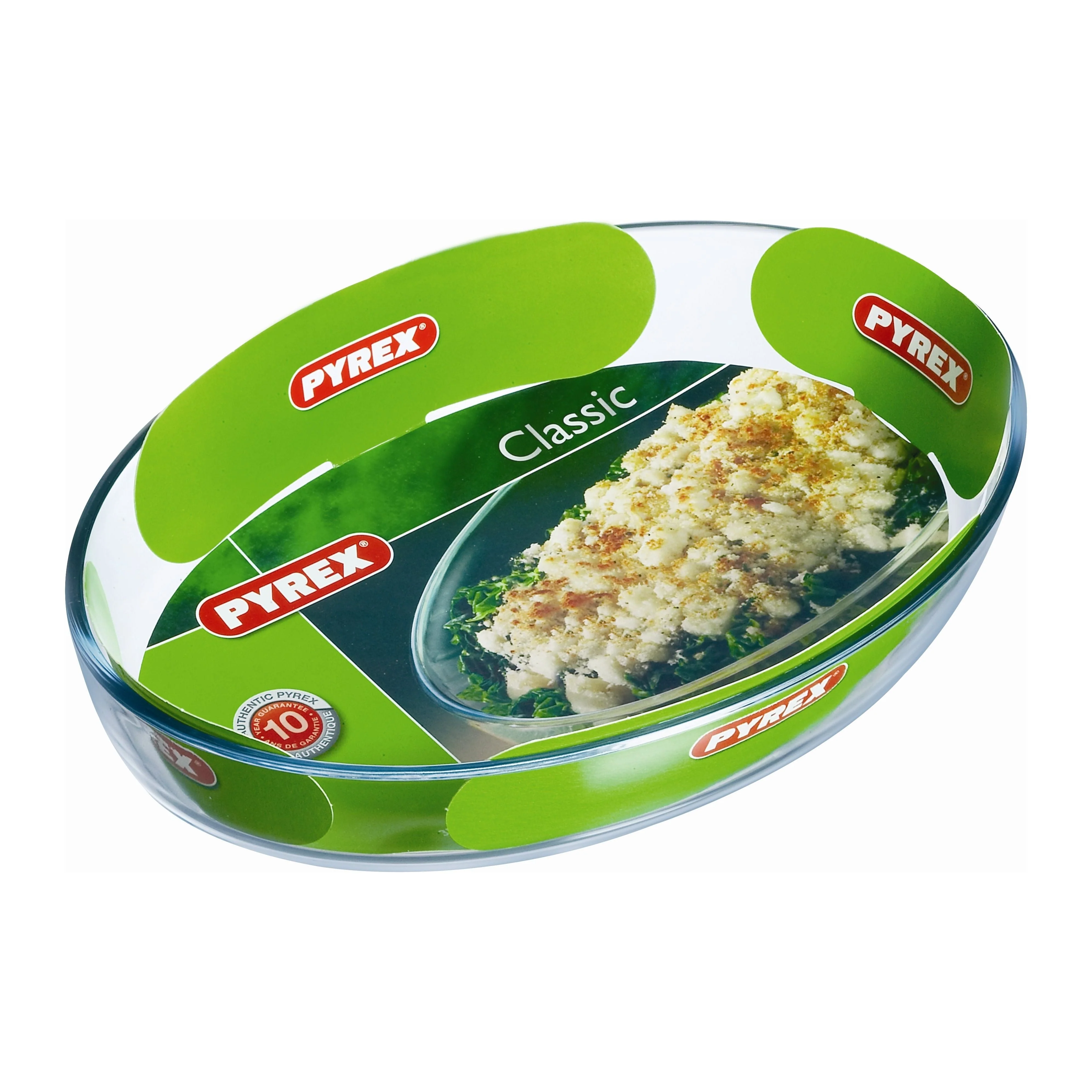 תבנית זכוכית אובלית 30*21 ס"מ PYREX GLASS