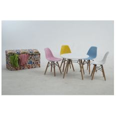 כיסא לילדים צהוב, דגם דניה רגליים דמוי עץ - Image 3