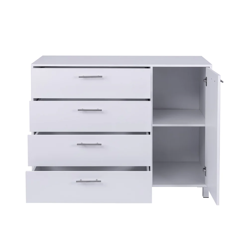 שידה 4 מגירות+דלת 119 ס"מ לבן - Image 6