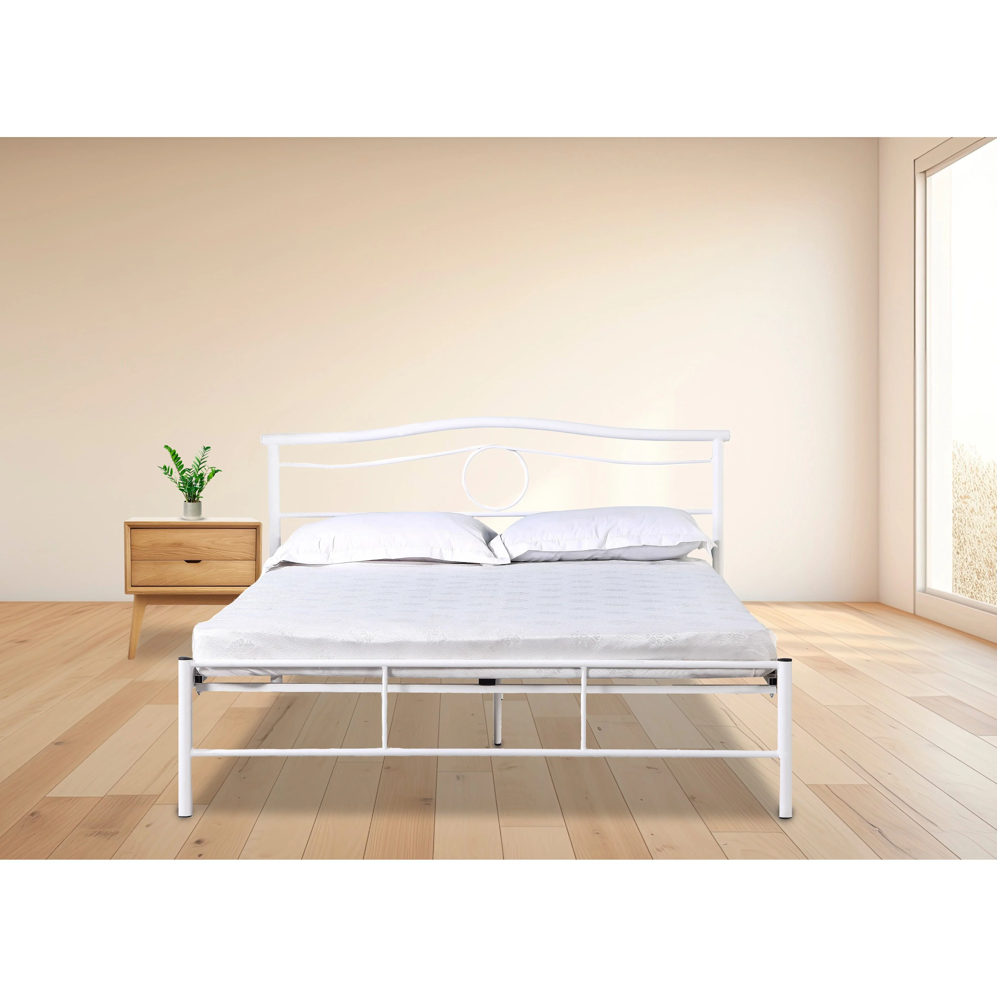 מיטה זוגית מעוצבת דגם וינה 140*190 צבע לבן - Image 3